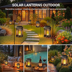 Solar Garden Lanterns 2-Pack, Patio Hanging LED Decor