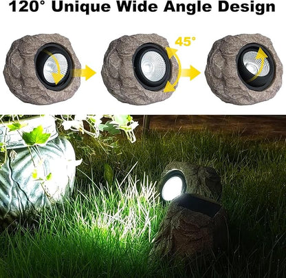 4 Pack Solar Garden Lights Outdoor Super Bright Solar Rock Spot ligths Outdoor Led Landscape Lighting for Pathway Lawn Patio Porch Yard Walkway