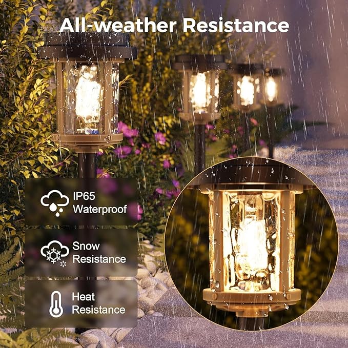 Solar Pathway Lights 6-Pack, Driveway LED