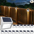 16-Pack Solar Stair Step Lights, Cold White Waterproof