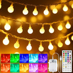 33ft Warm White Outdoor Edison String Lights, Weatherproof