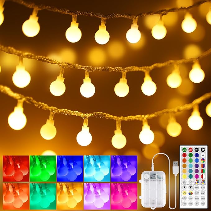 33ft Warm White Outdoor Edison String Lights, Weatherproof