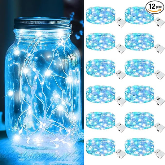 12-Pack Christmas Twinkle Lights, Waterproof for Patio