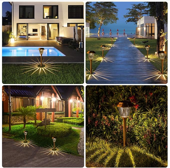 8-Pack Solar Pathway Lights, Waterproof LED Yard Lights