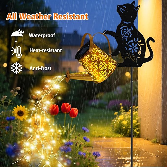Cat Solar Lawn Figurine Light, Waterproof