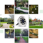 Solar Flat Disk Lights 16-Pack, Waterproof Walkway