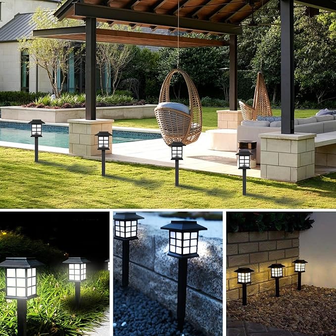 Solar Outdoor Lights,12 Pack LED Light Outdoor Waterproof, Solar Walkway Lights Maintain 8 Hours of Lighting for Your Garden, Landscape, Path, Yard, Patio, Driveway