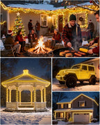 Waterproof Solar Rope Lights 66ft, Porch LED String