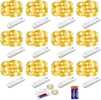 12-Pack Warm White Yard String Lights, 10ft Weatherproof LED