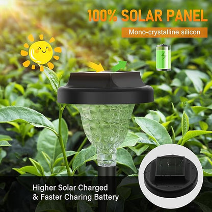 Siatom Solar Pathway Lights 10 Pack, Bright Solar Path Lights Outdoor Waterproof IP65, Walking Path Solar Lights for Outside, Garden, Lawn, Walkway, Yard (Warm White)