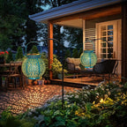 Backyard Solar Lantern Set 2-Pack, Rustic Backyard Lighting