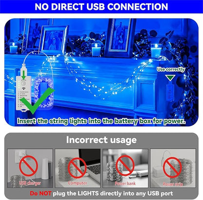 Christmas Yard String Lights, 16ft 50 LED Waterproof