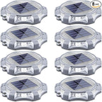 8-Pack Solar Deck Lights, Warm White Waterproof LED