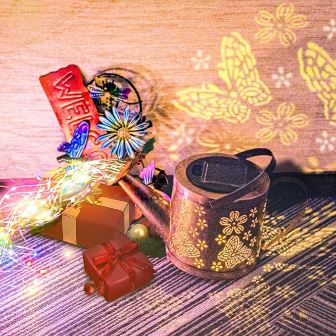 Solar Watering Can Light - Solar Lights Yard Decorations Outdoor,Garden Decor Lights for Yard,IP65 Waterproof Hanging Lantern Lights,Outside Garden Flower Bed Decor Light for Moms Birthday