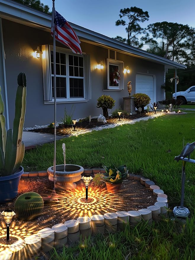 Warm White Solar Pathway Lights 6-Pack, Yard LED
