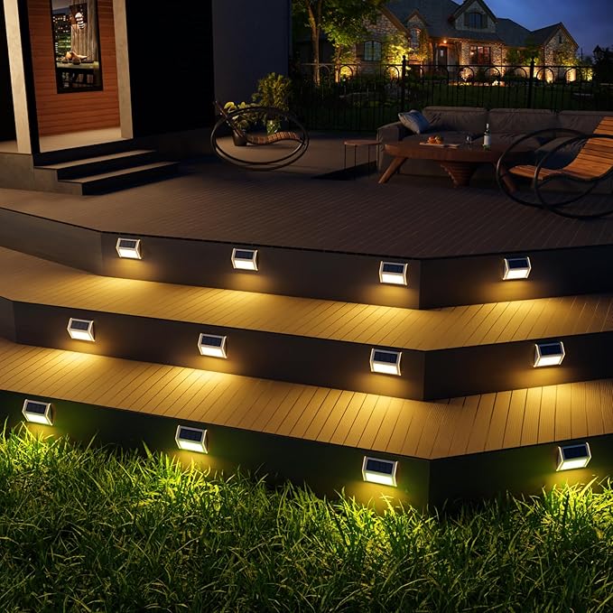 8-Pack Solar Patio Lights, Warm White LED
