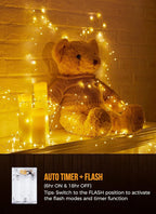 2-Pack Christmas String Lights, 10ft 120 LED Waterproof Twinkle Lights