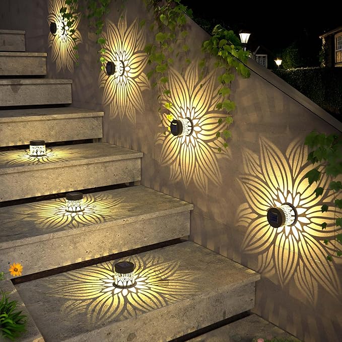 Solar Step Lights 4-Pack, Waterproof Deck