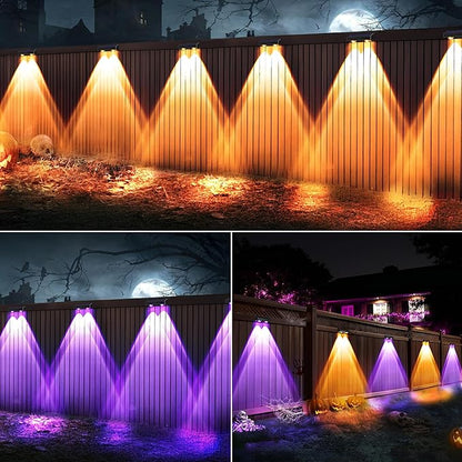 Brizled 16 Pack Fence Solar Lights, 11 Modes & 9 Colors - Warm White/Cool White/RGB Color Changing IP65 Waterproof Outdoor Wall Lights, 100 Lumens Outdoor Solar Deck Lighting for Railing Wall Fence