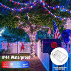 2-Pack 100 LED Christmas Twinkle Lights, 33ft Waterproof for Patio
