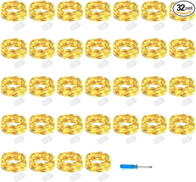 Christmas Fairy Lights 32-Pack, 10ft 30 LED Battery Twinkle Lights