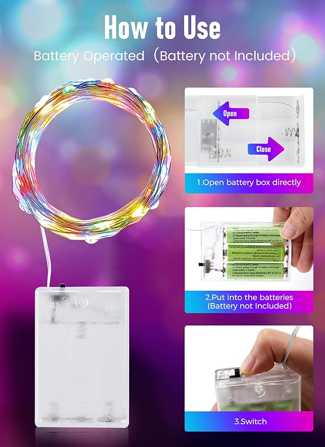Christmas LED String Lights, Waterproof Timer Lights