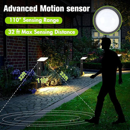 Solar Pathway Lights Outdoor - Motion Sensor Solar Path Light, 72 LED 600 Lumens Super Bright, Aluminum Waterproof Outdoor Garden Light with Groundstake for Yard, Walkway, Lawn, Driveway, 20"