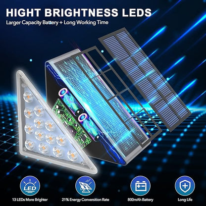 LED Solar Step Lights Waterproof Outdoor Stair Lights, Warm White Solar Deck Light IP67 Solar Decoration Lights for Yard, Patio, Garden, Walkways, Front Door, Pathway, Driveway, Porch 2PK