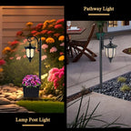Outdoor Pole Lantern, Black Weatherproof Post Light