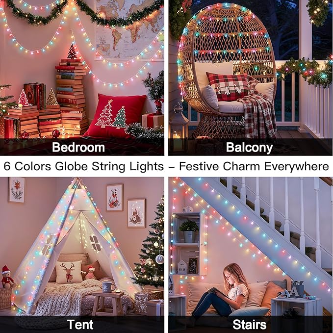 66ft Outdoor Edison String Lights, Weatherproof