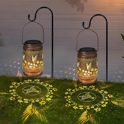 Hummingbird Solar Lantern Outdoor Decorative Solar Lanterns for Garden, Patio, Backyard, and Porch - Waterproof Hanging Lantern for Outside - Perfect Gifts for Women