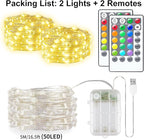 2-Pack 33ft LED Patio String Lights, Waterproof Outdoor