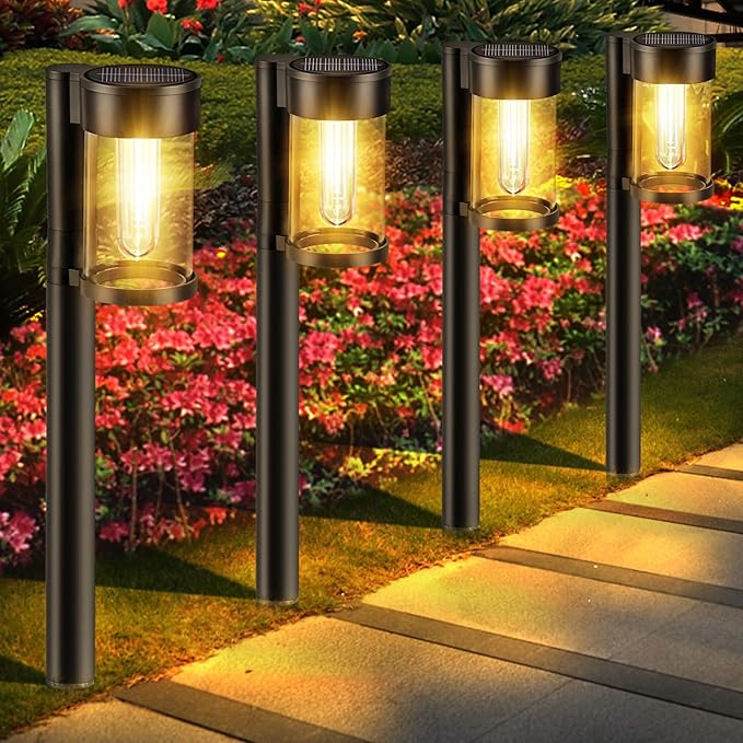 Solar Yard Path Lights 10-Pack, Waterproof