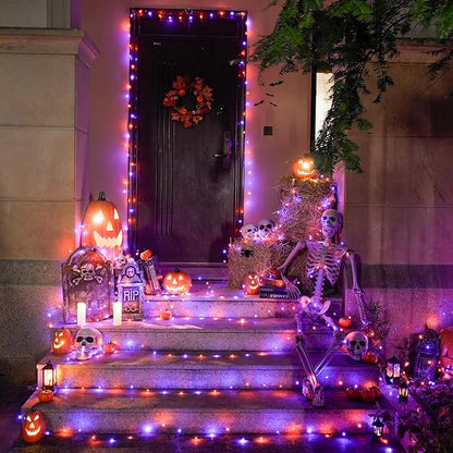 4-Pack Halloween LED String Lights, Waterproof Timer Lights