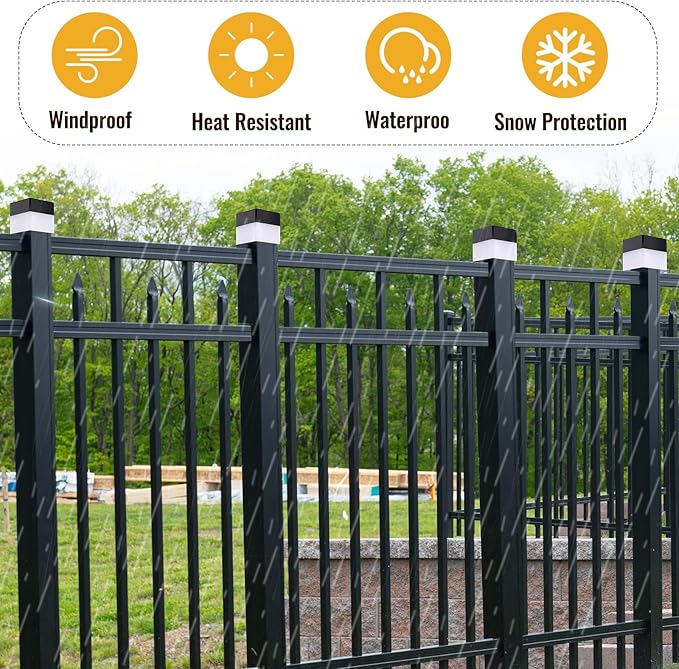 25 Pack Solar Fence Post Cap Lights 2In x 2In (5cm x 5cm) Solar Post Cap Fence Lights for Garden, Gazebos, Street Wall