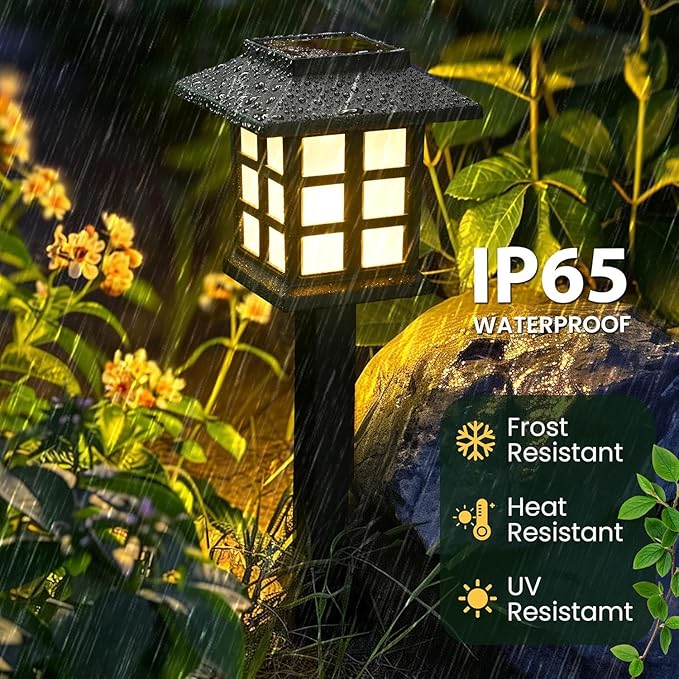 Solar Walkway Path Lights 6-Pack, Waterproof