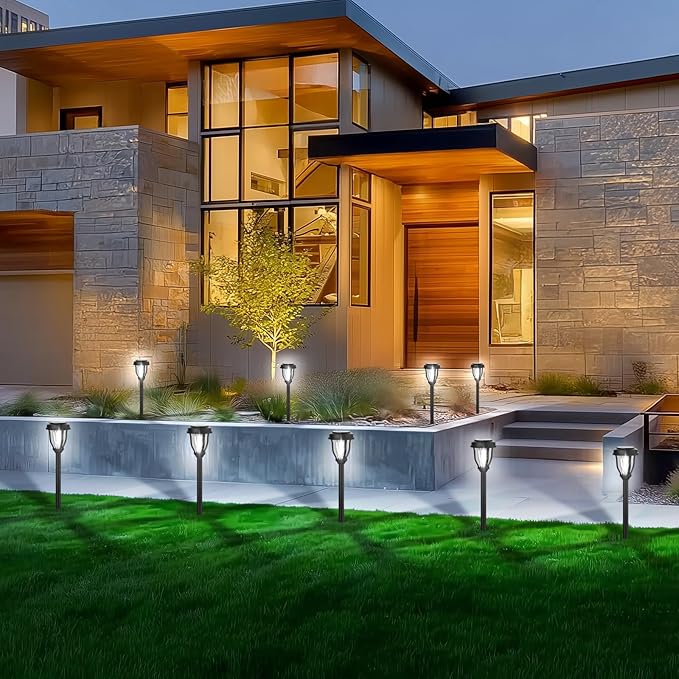 Cold White Solar Pathway Lights 12-Pack, Walkway LED