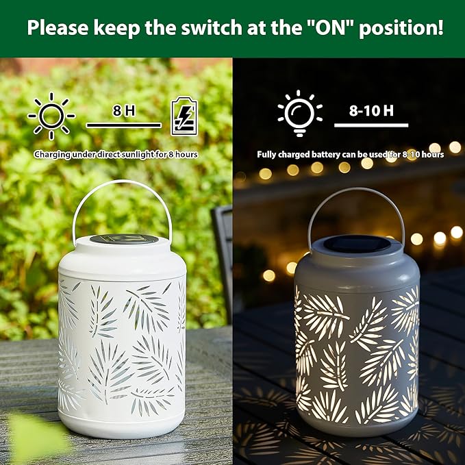 Solar Garden Lanterns, Porch Hanging LED Decor