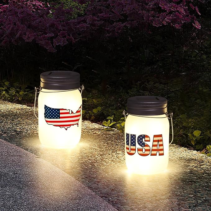 Solar Courtyard Lanterns 2-Pack, Outdoor Hanging LED Decor