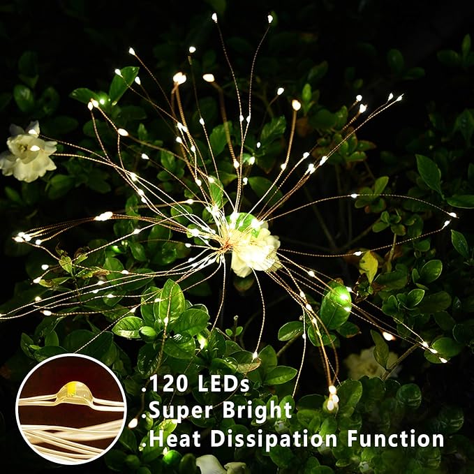 Warm White Solar Path Lights, Outdoor Driveway LED