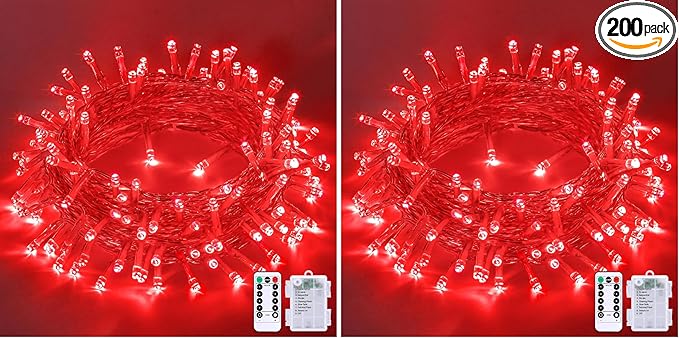Christmas Fairy Lights, 33ft 100 LED Battery Twinkle Lights