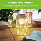 Hanging Solar Lantern Set, Metal Patio Lighting