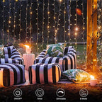 Outdoor String Lights, 8ft Warm White Waterproof LED