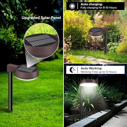 Tall Solar Path Lights, Accurate Dark/Light Sensor Pathway Lights Solar Powered,Quick Charge Solar Walkway Lights Outdoor for Landscape Lighting