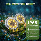 8-Pack Flat Solar Garden Lights, Waterproof LED