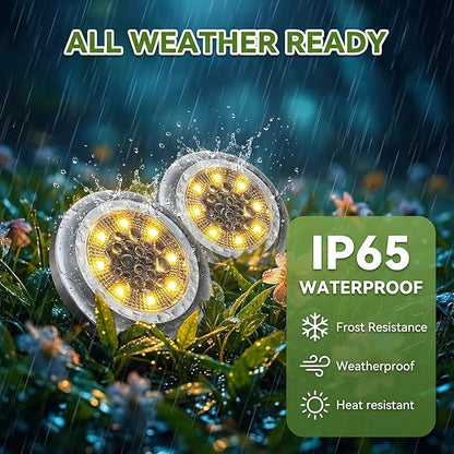 Solar Lights Outdoor,8 Pack Solar Garden Lights for Pathway,Yard,Deck,Lawn,Patio,Walkway,Driveway,Step（Warmwhite）