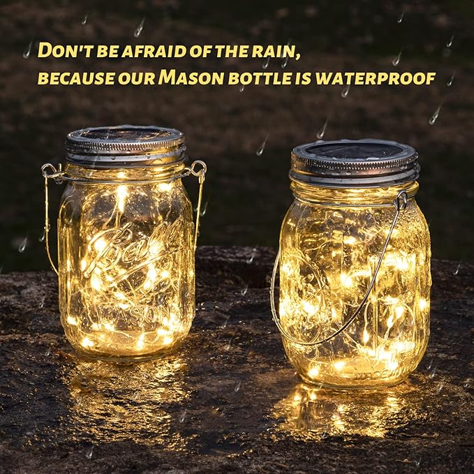 8-Pack Courtyard Solar Lanterns, Waterproof LED Patio Lights