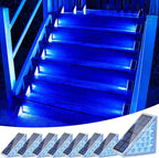 8-Pack Solar Stair Lights, Blue LED