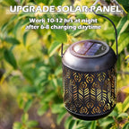 2-Pack Garden Solar Porch Lanterns, Classic Waterproof LED