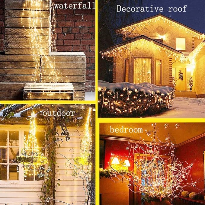 4-Pack Christmas LED String Lights, Waterproof Timer Lights